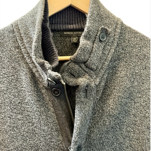 Banana Republic Premium Zip Button Cardigan XL Cotton Wool Blend - Picture 1 of 9